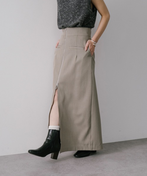 DRWCYS(ドロシーズ)の「フロントジップタイトスカート(スカート・レディース・グレー/ブラウン/ベージュ・FREE)」の1枚目の写真