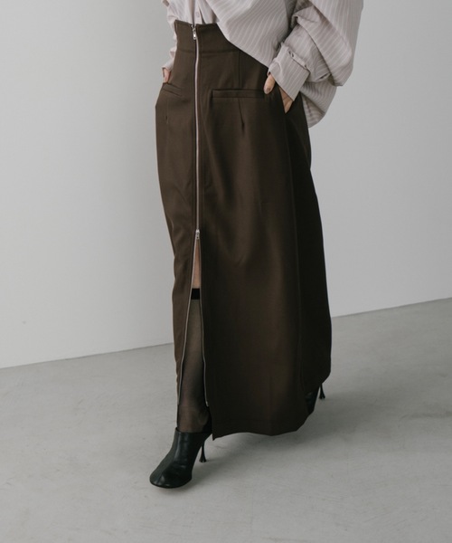 DRWCYS(ドロシーズ)の「フロントジップタイトスカート(スカート・レディース・グレー/ブラウン/ベージュ・FREE)」の3枚目の写真