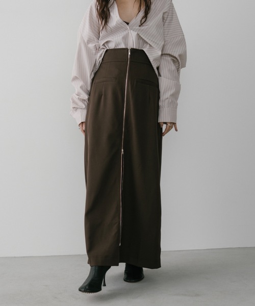 DRWCYS(ドロシーズ)の「フロントジップタイトスカート(スカート・レディース・グレー/ブラウン/ベージュ・FREE)」の4枚目の写真