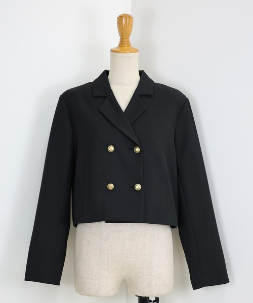 BLUEEAST（ブルーイースト）の「金ボタンショートテーラードジャケット（テーラードジャケット・レディース・ブラック/グレー/ブラウン・MEDIUM/LARGE）」の7枚目の写真
