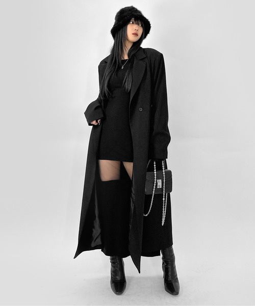 LVEU.(ラブユ.)の「【LVEU.】シアードッキングオフショルダーワンピース / ワンピース ロング シアー シースルー フレアカフス 切替え 肌見せ オフショルー オフショルダー モード ブラック(ワンピース・レディース・ブラック・FREE)」の22枚目の写真
