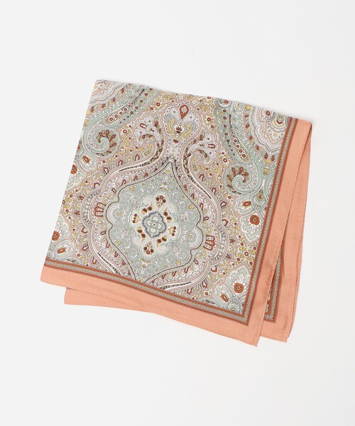 BEAUTY&YOUTH UNITED ARROWS(ビューティーアンドユースユナイテッドアローズ)の「シルク ペイズリー スカーフ(バンダナ/スカーフ・レディース・ケリーグリーン/シャーベット・FREE)」の2枚目の写真