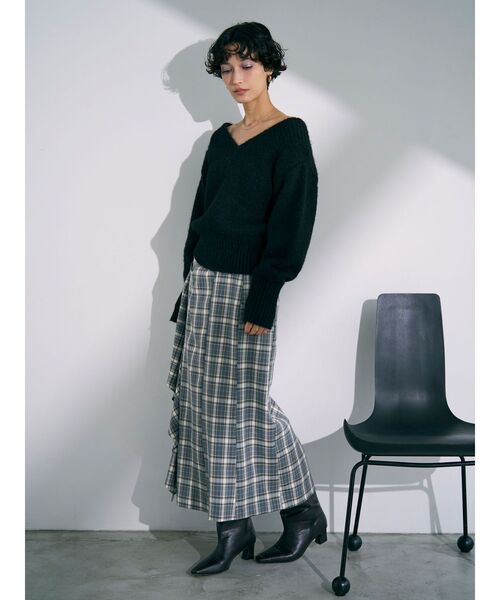 LAGUNAMOON（ラグナムーン）の「チェックラッフルスカート（スカート・レディース・ブラウン/グレー・SMALL/MEDIUM）」の13枚目の写真