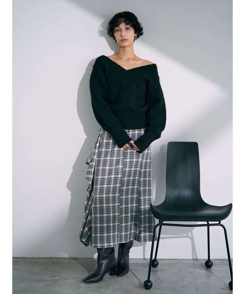 LAGUNAMOON（ラグナムーン）の「チェックラッフルスカート（スカート・レディース・ブラウン/グレー・SMALL/MEDIUM）」の14枚目の写真