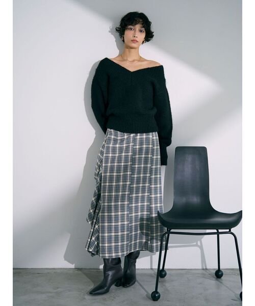 LAGUNAMOON（ラグナムーン）の「チェックラッフルスカート（スカート・レディース・ブラウン/グレー・SMALL/MEDIUM）」の15枚目の写真