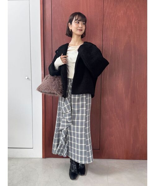 LAGUNAMOON（ラグナムーン）の「チェックラッフルスカート（スカート・レディース・ブラウン/グレー・SMALL/MEDIUM）」の17枚目の写真