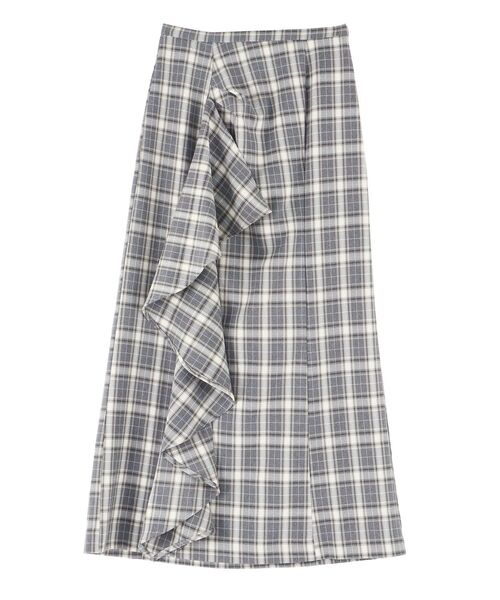 LAGUNAMOON（ラグナムーン）の「チェックラッフルスカート（スカート・レディース・ブラウン/グレー・SMALL/MEDIUM）」の5枚目の写真