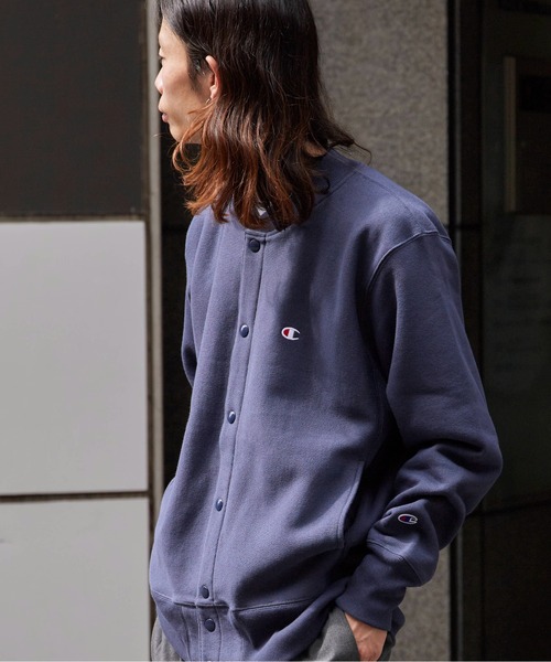 Champion（チャンピオン）の「Champion/チャンピオン RW SNAP SWEATSHIRT リバースウィーブ(R) スナップスウェットスタジャン（スタジャン・メンズ・ダークネイビー/グレー/ブラック・XL/L/M）」の18枚目の写真