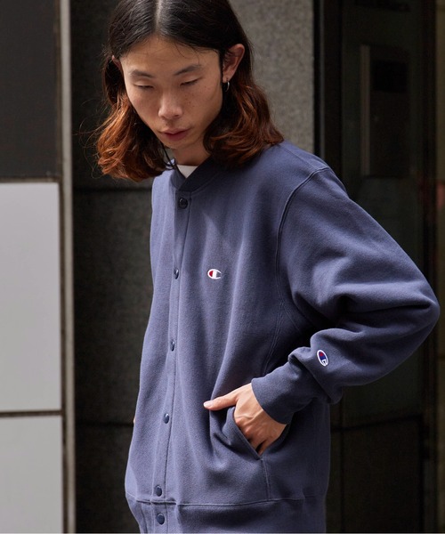 Champion（チャンピオン）の「Champion/チャンピオン RW SNAP SWEATSHIRT リバースウィーブ(R) スナップスウェットスタジャン（スタジャン・メンズ・ダークネイビー/グレー/ブラック・XL/L/M）」の12枚目の写真