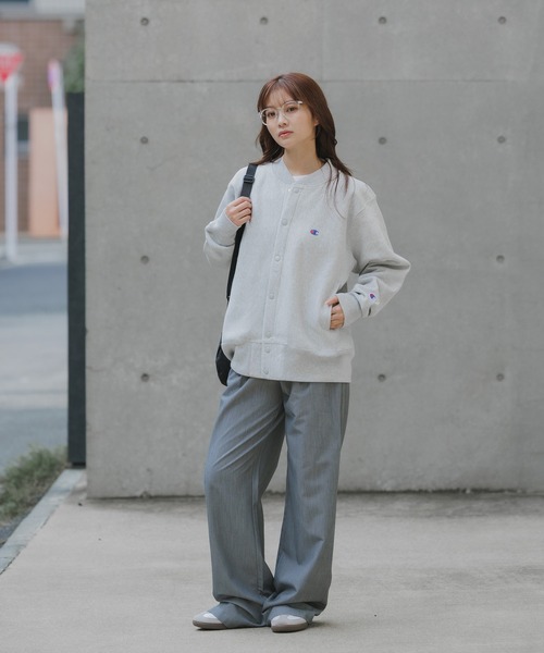 Champion（チャンピオン）の「Champion/チャンピオン RW SNAP SWEATSHIRT リバースウィーブ(R) スナップスウェットスタジャン 2026秋冬 秋服 冬服（スタジャン・メンズ・ダークネイビー/グレー/ブラック・XL/L/M）」の9枚目の写真