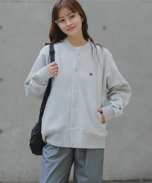 Champion（チャンピオン）の「Champion/チャンピオン RW SNAP SWEATSHIRT リバースウィーブ(R) スナップスウェットスタジャン（スタジャン・メンズ・ダークネイビー/グレー/ブラック・XL/L/M）」の15枚目の写真