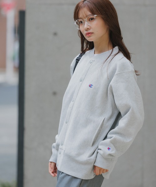 Champion（チャンピオン）の「Champion/チャンピオン RW SNAP SWEATSHIRT リバースウィーブ(R) スナップスウェットスタジャン 2026秋冬 秋服 冬服（スタジャン・メンズ・ダークネイビー/グレー/ブラック・XL/L/M）」の7枚目の写真
