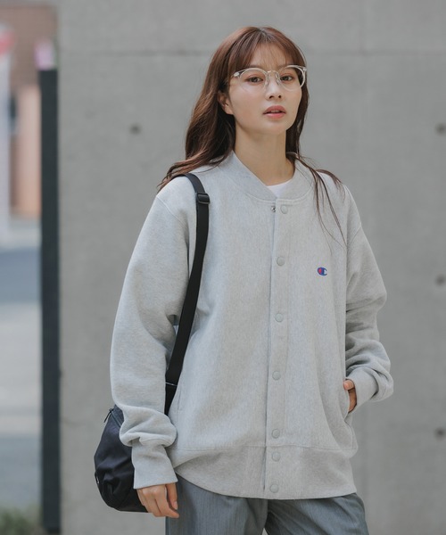 Champion（チャンピオン）の「Champion/チャンピオン RW SNAP SWEATSHIRT リバースウィーブ(R) スナップスウェットスタジャン 2026秋冬 秋服 冬服（スタジャン・メンズ・ダークネイビー/グレー/ブラック・XL/L/M）」の13枚目の写真