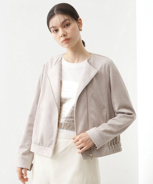 スエードライク ライダースジャケット（ライダースジャケット