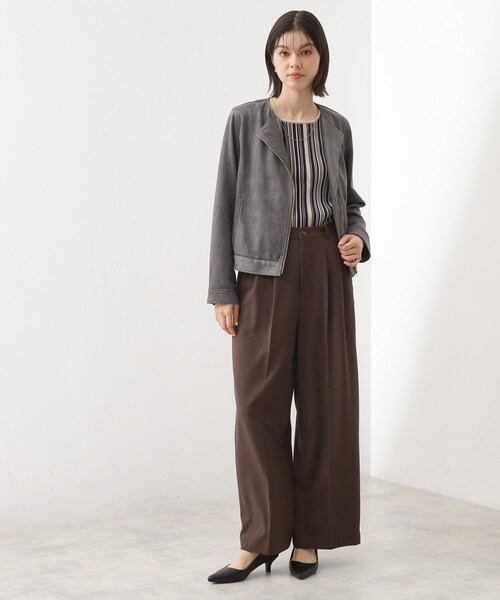 スエードライク ライダースジャケット（ライダースジャケット）｜THE