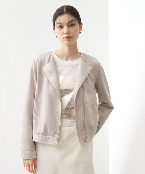 THE SHOP TK （ザ ショップ ティーケー ）の「スエードライク ライダースジャケット（ライダースジャケット・レディース・スミクロ/ナチュラル・12/13）」の7枚目の写真