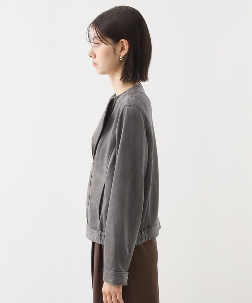 THE SHOP TK （ザ ショップ ティーケー ）の「スエードライク ライダースジャケット（ライダースジャケット・レディース・スミクロ/ナチュラル・12/13）」の12枚目の写真