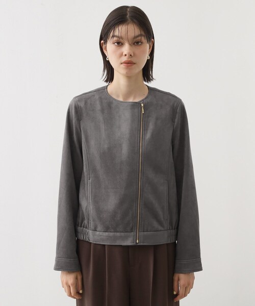 スエードライク ライダースジャケット（ライダースジャケット