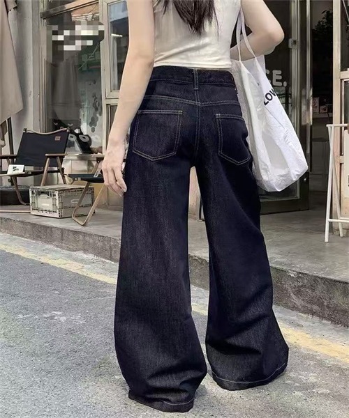 FREE STYLISTS(フリー スタイリスト)の「ルーズワイドデニムパンツ(デニムパンツ・レディース・インディゴブルー・XL/4XL/2XL/L/S/XS/M/3XL)」の16枚目の写真