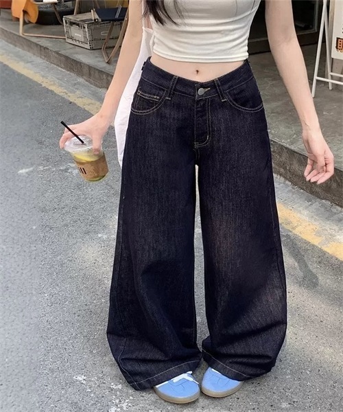 FREE STYLISTS(フリー スタイリスト)の「ルーズワイドデニムパンツ(デニムパンツ・レディース・インディゴブルー・XL/4XL/2XL/L/S/XS/M/3XL)」の6枚目の写真