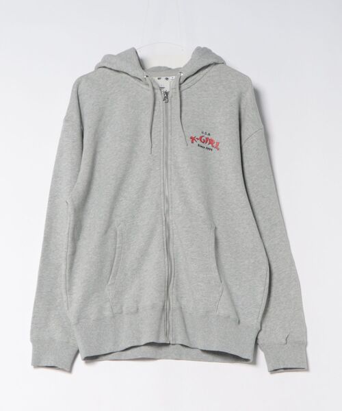 X-GIRL/エックスガール ARCH LOGO ZIP UP HOODIE パーカー