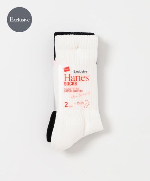 URBAN RESEARCH DOORS(アーバンリサーチドアーズ)の「『別注』HANES×DOORS クルーソックス2P(ソックス/靴下・メンズ・ホワイト系その他・MEDIUM)」の1枚目の写真