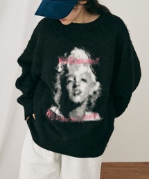 MERLOT | モヘアライク偉人モチーフニット(ニット/セーター)
