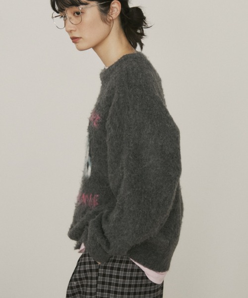 MERLOT（メルロー）の「モヘアライク偉人モチーフニット（ニット/セーター・レディース・アイボリー/グレー/ブラック・FREE）」の15枚目の写真