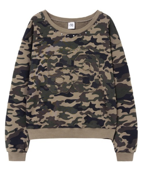 Midnight Move(ミッドナイトムーブ)の「A'GEM/9 × .kom 『MIDNIGHT MOVE/ミッドナイトムーブ』 camo 89 rivet mtm/カモフラ リベットスウェット(スウェット・レディース・カーキ/グレー・FREE)」の11枚目の写真