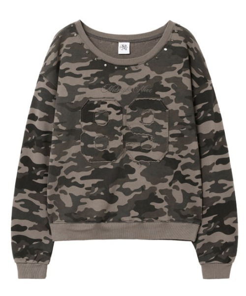 Midnight Move(ミッドナイトムーブ)の「A'GEM/9 × .kom 『MIDNIGHT MOVE/ミッドナイトムーブ』 camo 89 rivet mtm/カモフラ リベットスウェット(スウェット・レディース・カーキ/グレー・FREE)」の14枚目の写真