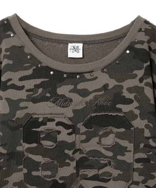 Midnight Move(ミッドナイトムーブ)の「A'GEM/9 × .kom 『MIDNIGHT MOVE/ミッドナイトムーブ』 camo 89 rivet mtm/カモフラ リベットスウェット(スウェット・レディース・カーキ/グレー・FREE)」の12枚目の写真