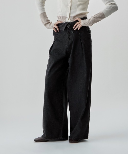 etoll.(エトル)の「2wayウエストワイドストレートデニム(デニムパンツ・レディース・ブラック/ブルー/ブラウン・M/S)」の8枚目の写真
