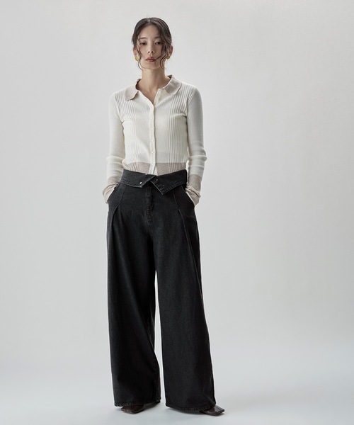 etoll.(エトル)の「2wayウエストワイドストレートデニム(デニムパンツ・レディース・ブラック/ブルー/ブラウン・M/S)」の9枚目の写真