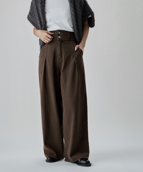 etoll.(エトル)の「2wayウエストワイドストレートデニム(デニムパンツ・レディース・ブラック/ブルー/ブラウン・M/S)」の10枚目の写真