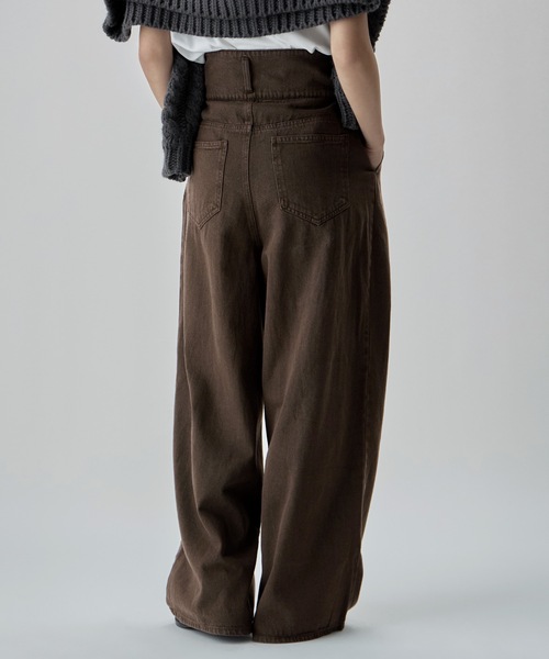 etoll.(エトル)の「2wayウエストワイドストレートデニム(デニムパンツ・レディース・ブラック/ブルー/ブラウン・M/S)」の11枚目の写真