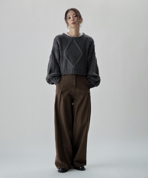 etoll.(エトル)の「2wayウエストワイドストレートデニム(デニムパンツ・レディース・ブラック/ブルー/ブラウン・M/S)」の12枚目の写真