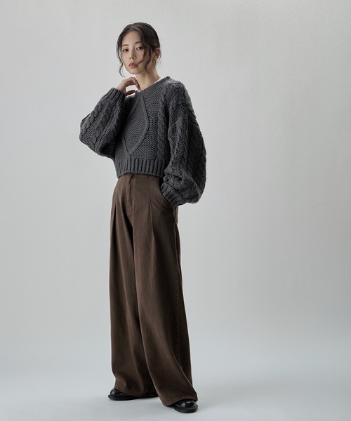 etoll.(エトル)の「2wayウエストワイドストレートデニム(デニムパンツ・レディース・ブラック/ブルー/ブラウン・M/S)」の13枚目の写真