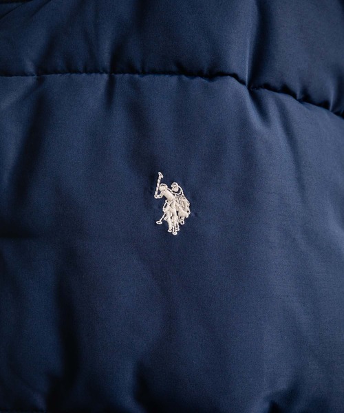 U.S. POLO ASSN.(ユーエスポロアッスン)の「U.S. POLO ASSN. ユーエスポロアッスン PADDED VARSITY JACKET オーバーサイズワンポイントロゴ刺繍中綿スタジャン / 配色切替パデッドジャケット(スタジャン・メンズ・カーキ/ホワイト×ネイビー/カーキ系/ネイビー・M/L/LL)」の19枚目の写真