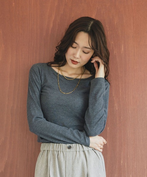GLOBAL WORK(グローバルワーク)の「Wingコラボ/Fffit エフィット/カップ付き長袖Tシャツ/414739(Tシャツ/カットソー・レディース・チャコールグレー/オフホワイト/ブラック・MEDIUM/LARGE/SMALL/X-LARGE)」の3枚目の写真