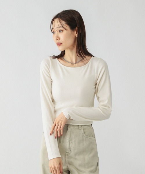 GLOBAL WORK(グローバルワーク)の「Wingコラボ/Fffit エフィット/カップ付き長袖Tシャツ/414739(Tシャツ/カットソー・レディース・チャコールグレー/オフホワイト/ブラック・MEDIUM/LARGE/SMALL/X-LARGE)」の14枚目の写真