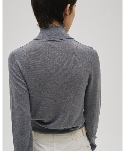 TODAYFUL（トゥデイフル）の「Tencelwool Highneck Knit（ニット/セーター・レディース・チョコ/ブラック/グレー・FREE）」の5枚目の写真