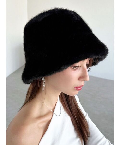 RESEXXY（リゼクシー）の「フェイクファーバケットハット（ハット・レディース・アイボリー/ブラック/ブラウン・FREE）」の3枚目の写真