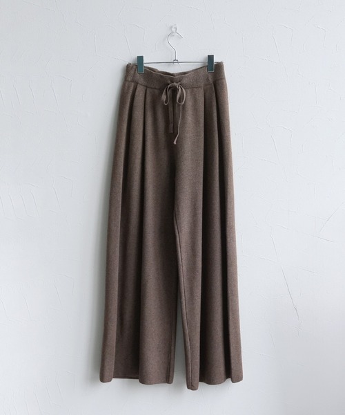Yeoun(ヨウン)の「ウエストゴムワイドニットパンツ(その他パンツ・レディース・ブラウン/チャコール・FREE)」の13枚目の写真