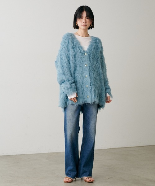 LARUTA（ラルータ）の「【LARUTA】ノーブル起毛加工ニットコート（カーディガン/ボレロ・レディース・ベージュ/ブルー系その他/オフホワイト/チャコールグレー・FREE）」の14枚目の写真