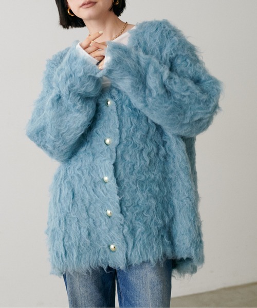 LARUTA（ラルータ）の「【LARUTA】ノーブル起毛加工ニットコート（カーディガン/ボレロ・レディース・ベージュ/ブルー系その他/オフホワイト/チャコールグレー・FREE）」の12枚目の写真