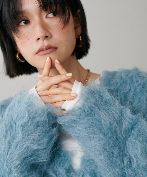 LARUTA（ラルータ）の「【LARUTA】ノーブル起毛加工ニットコート（カーディガン/ボレロ・レディース・ベージュ/ブルー系その他/オフホワイト/チャコールグレー・FREE）」の11枚目の写真