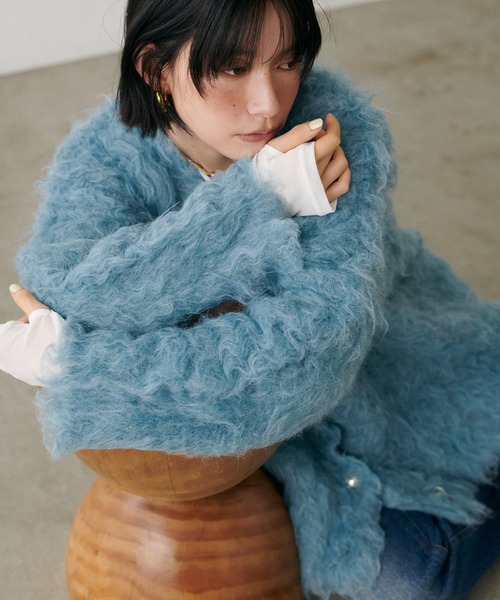 LARUTA（ラルータ）の「【LARUTA】ノーブル起毛加工ニットコート（カーディガン/ボレロ・レディース・ベージュ/ブルー系その他/オフホワイト/チャコールグレー・FREE）」の10枚目の写真