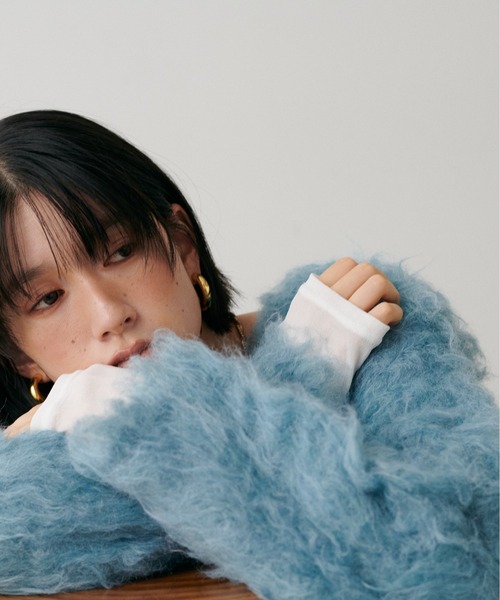 LARUTA（ラルータ）の「【LARUTA】ノーブル起毛加工ニットコート（カーディガン/ボレロ・レディース・ベージュ/ブルー系その他/オフホワイト/チャコールグレー・FREE）」の9枚目の写真