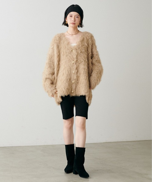 LARUTA（ラルータ）の「【LARUTA】ノーブル起毛加工ニットコート（カーディガン/ボレロ・レディース・ベージュ/ブルー系その他/オフホワイト/チャコールグレー・FREE）」の6枚目の写真