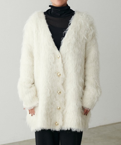 LARUTA（ラルータ）の「【LARUTA】ノーブル起毛加工ニットコート（カーディガン/ボレロ・レディース・ベージュ/ブルー系その他/オフホワイト/チャコールグレー・FREE）」の16枚目の写真